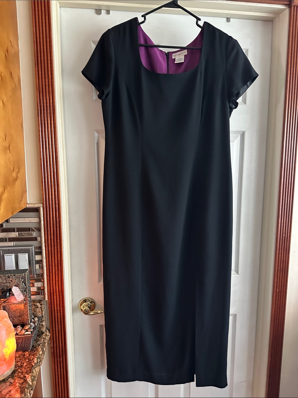 Worthington Black Midi Dress with Purple Lining